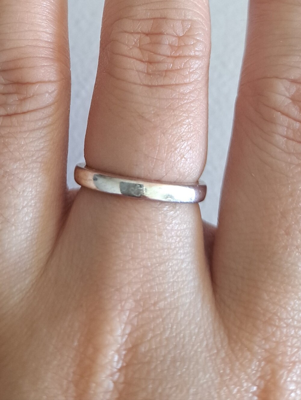 Classic Silver Band Ring - Polished White Sterling Look